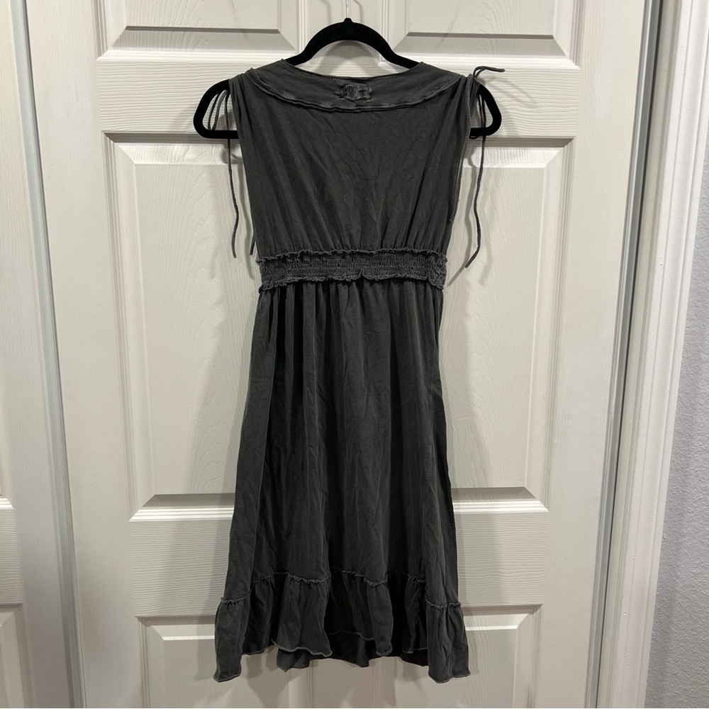 Billabong Vintage Y2K Babydoll Embroidered Mini Dress Grey Size Small Sleeveless - Picture 8 of 9